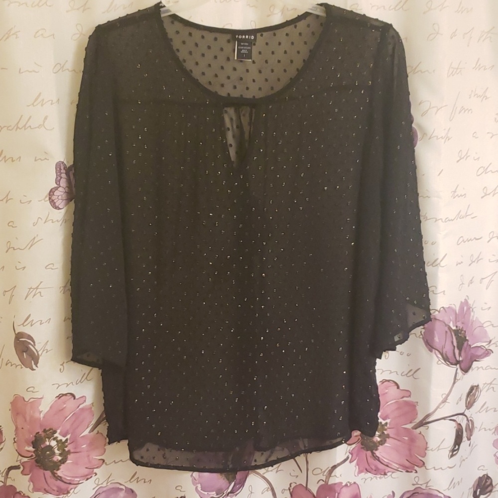 Black sheer blouse.
